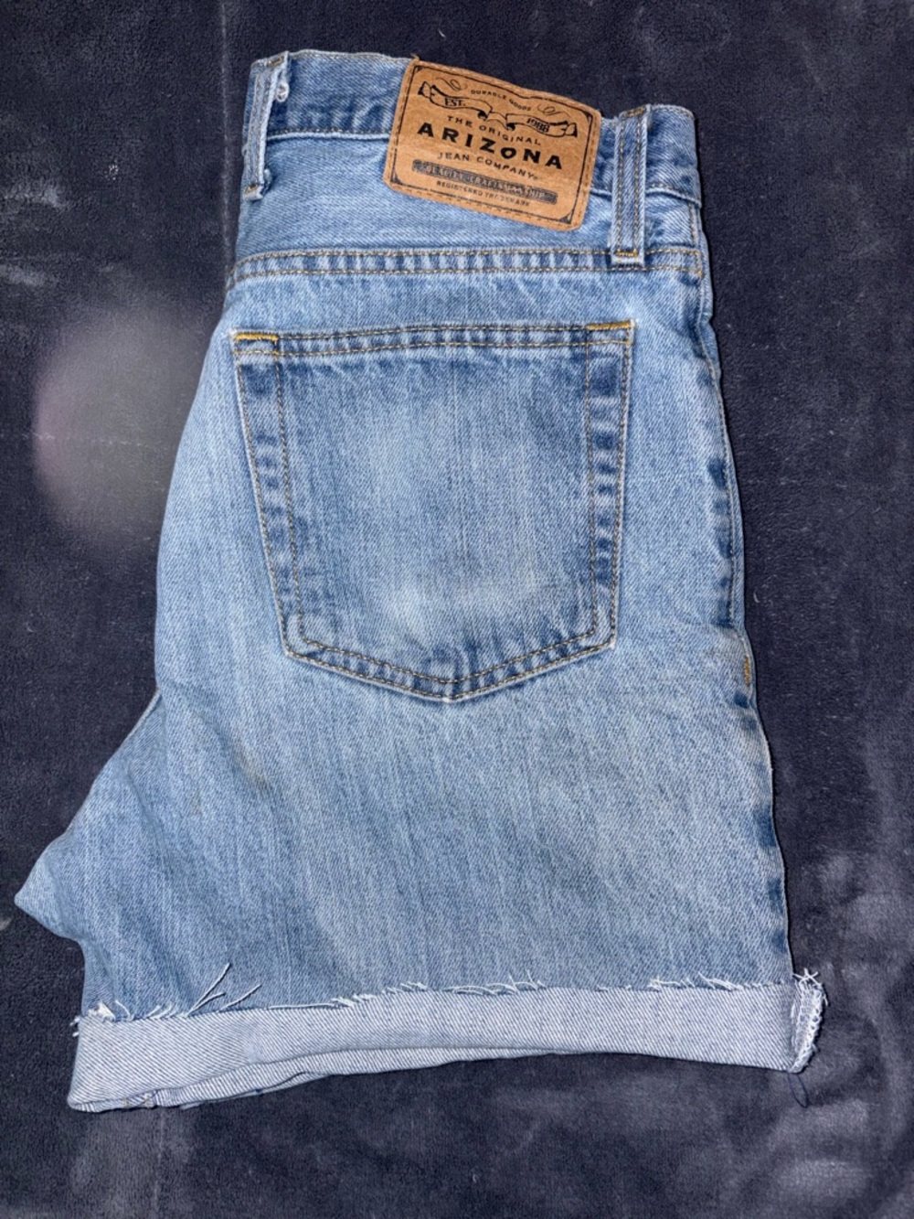 Arizona Jean Company Blue Denim Jeans with Leather Patch